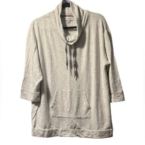 UGG Koolaburra Astrid Funnel Neck Poncho Sweatshirt light heather gray L EUC